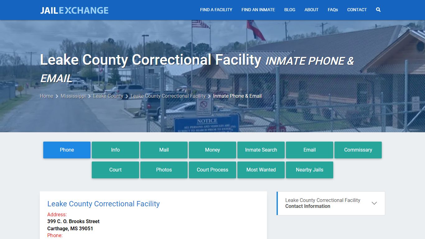Inmate Phone - Leake County Correctional Facility, MS - Jail Exchange